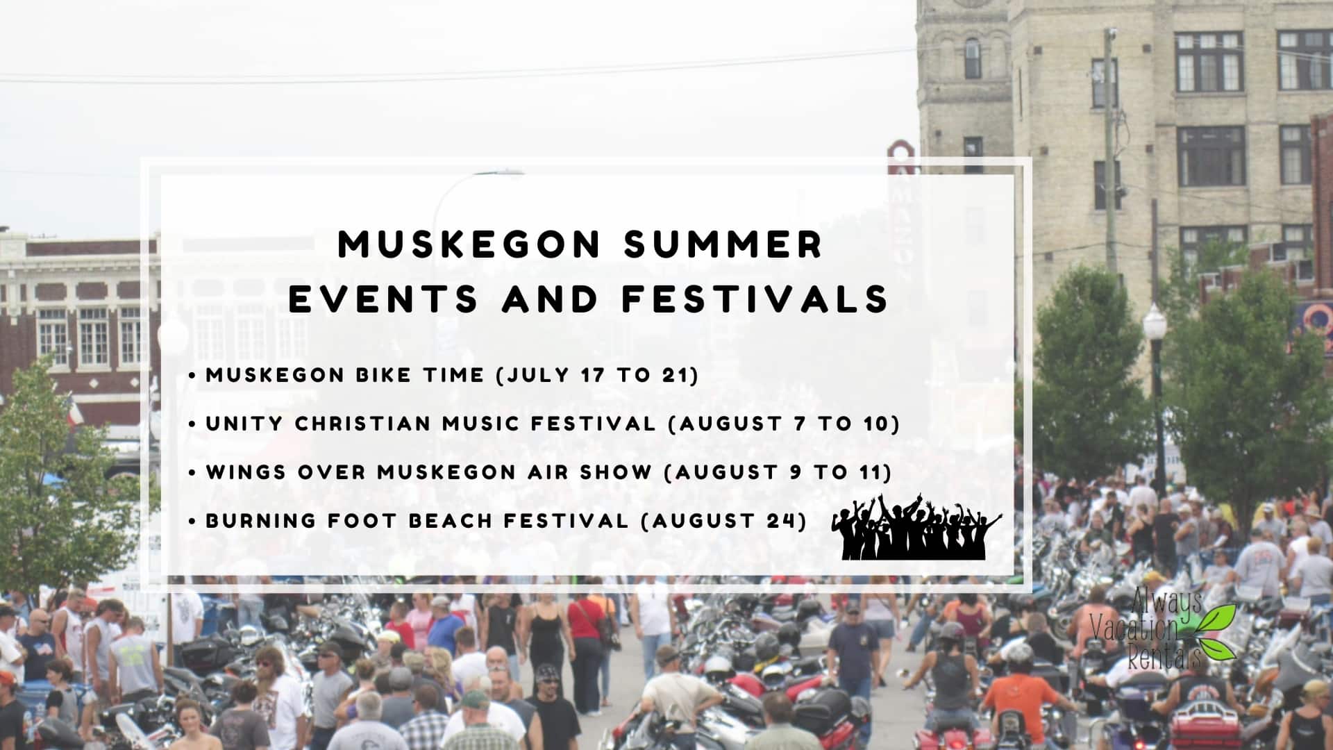 Infographic image of Muskegon summer events and festivals